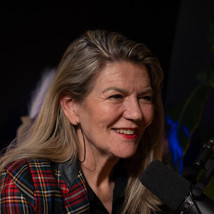 Anne-Valérie Benoit pendant le tournage de la série Winset au Studio Rhône