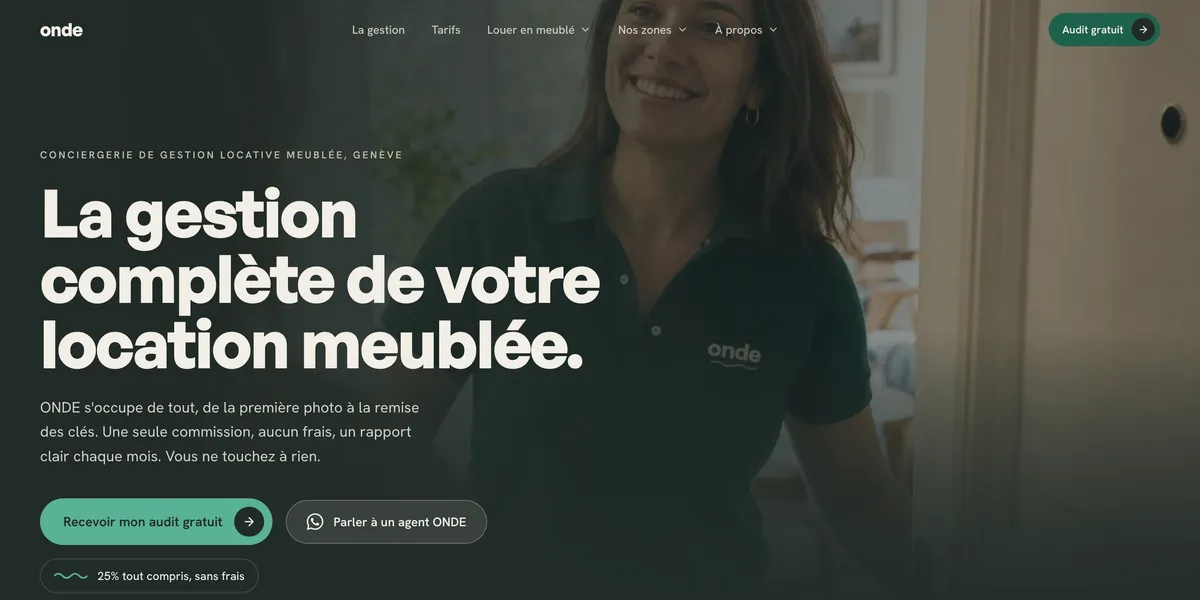 Le site ONDE, conciergerie de location meublée