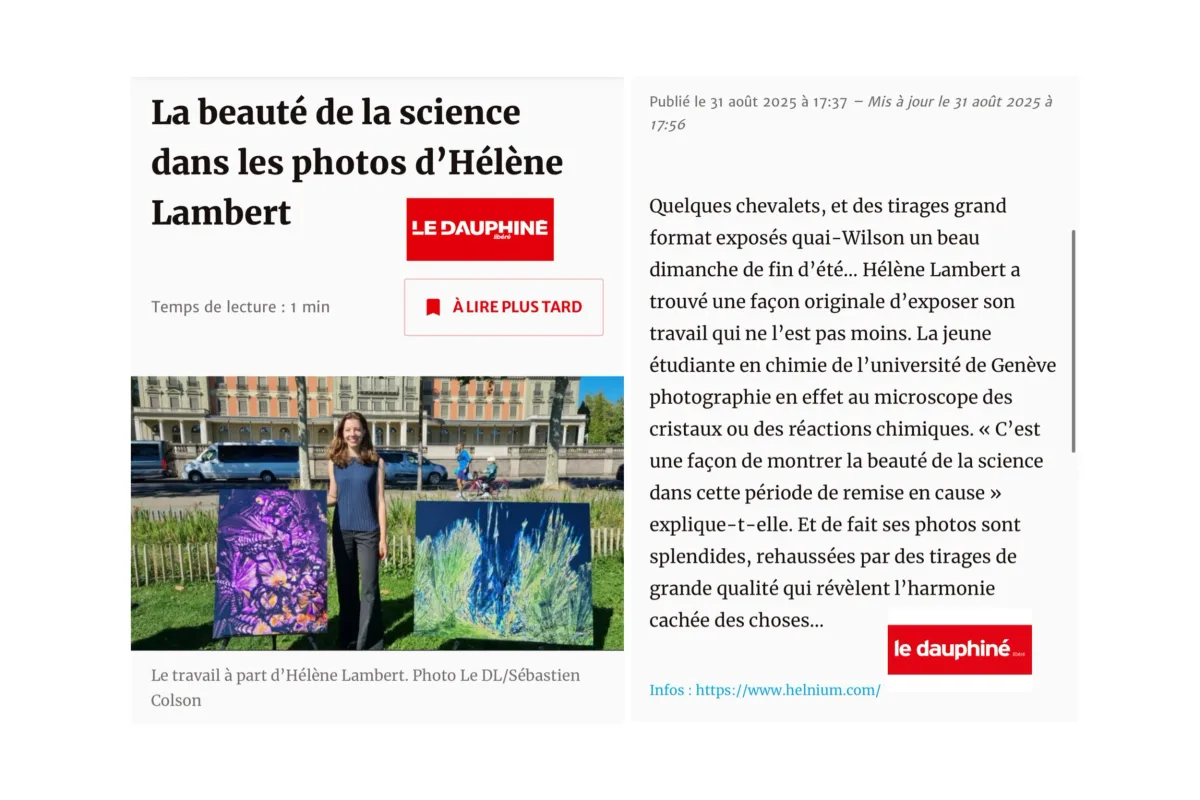 Article de presse sur Helnium