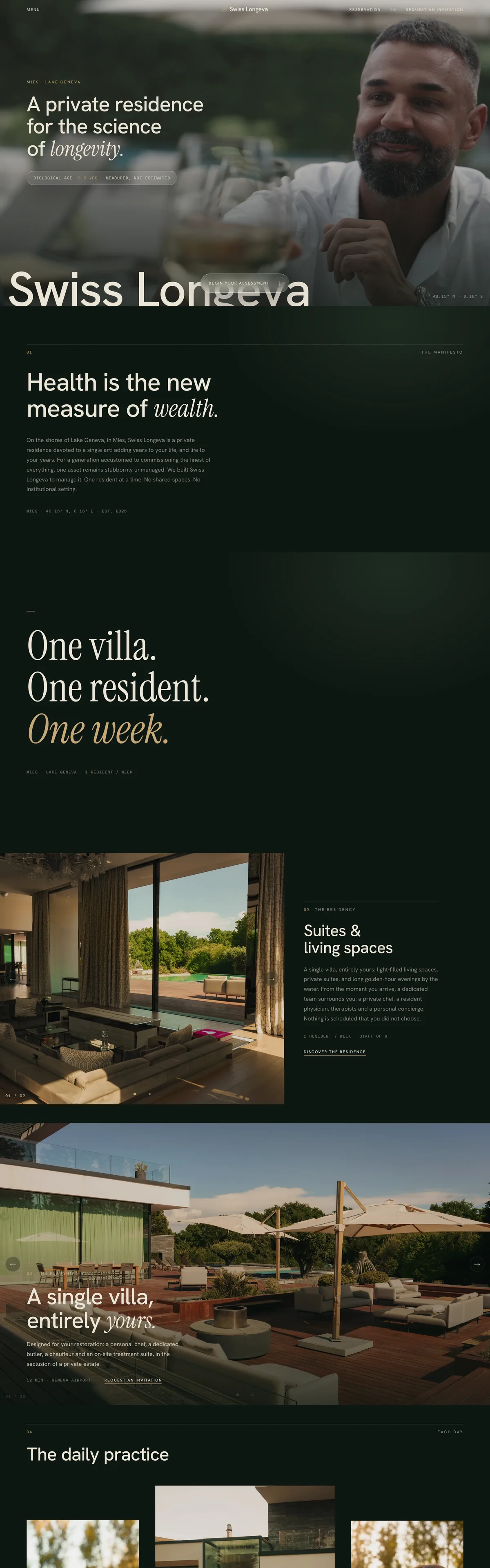 Le site Swiss Longeva conçu par Wanda Studio