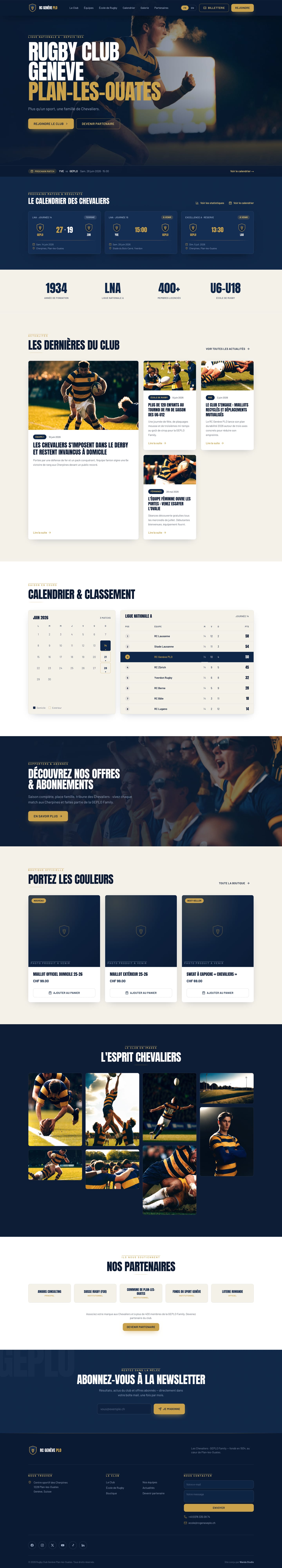 Capture du site du Rugby Club Genève Plan-les-Ouates